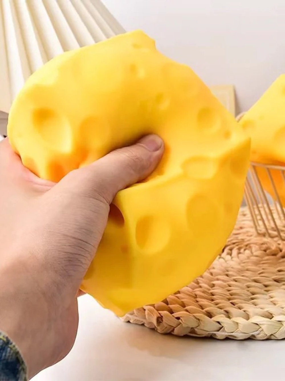 Jumbo Cheese Squishy Fidget Toy - Picture 3 of 8
